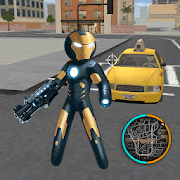 Black Iron Stickman Rope Hero Crime Gangstar v 1.2 hack mod apk (Coin / Gems)