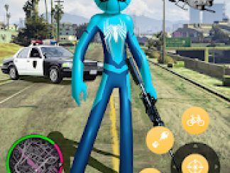 New Spider Stickman Rope Hero Shooting Crime 2020 v 1.0 hack mod apk (Coin / Gems)